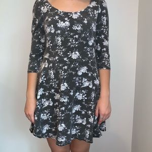 Flower Half-Sleeve Dress